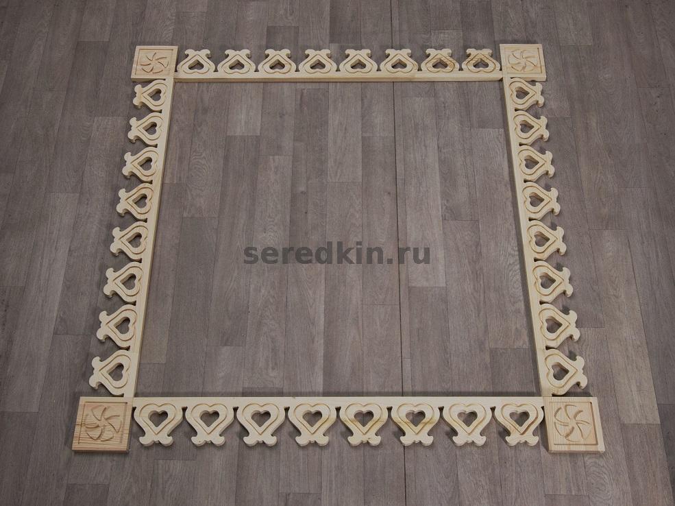 Резной деревянный наличник 21919 размером 115х1000х18 мм.